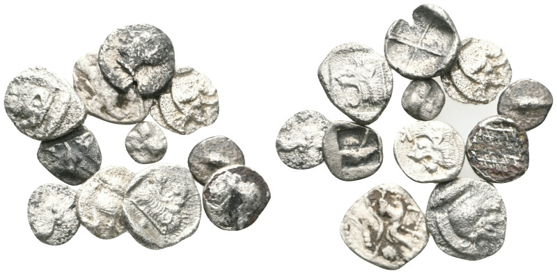 ANCIENT SILVER COINS.SOLD AS SEEN.NO RETURN.

Weight: lot 
Diameter:lot