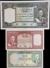 AFGHANISTAN. Lot of (3). Da Afghanistan Bank. 5, 10 & 50 Afghanis, (1939-46). P-22, 23a & 26. Very Fine to About Uncirculated.
Tape on P-22.

Estim...