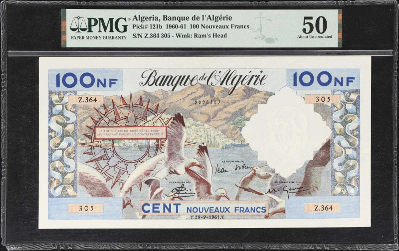 ALGERIA. Banque de l'Algerie. 100 Nouveaux Francs, 1961. P-121b. PMG About Uncir...