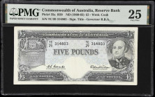 AUSTRALIA. Lot of (2). Reserve Bank of Australia. 1 & 5 Pounds, ND (1960-65). P-34a & 35a. R34 & R50. PMG Very Fine 25 & Choice Very Fine 35.

Estim...