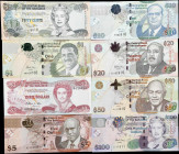 BAHAMAS. Lot of (8). Central Bank of the Bahamas. 50 Cents, 1, 3, 5, 10, 20, 50 & 100 Dollars, 1984-2015. P-44a, 68a, 71Aa, 72A, 73A, 74Aa, 75A & 76a....