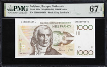 BELGIUM. Banque Nationale de Belgique. 1000 Francs, ND (1980-96). P-144a. PMG Superb Gem Uncirculated 67 EPQ.

Estimate: $150.00- $250.00