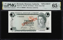 BERMUDA. Lot of (2). Bermuda Monetary Authority. 20 & 50 Dollars, 1974. P-31s & 32s. Specimens. PMG Gem Uncirculated 65 EPQ & Gem Uncirculated 66 EPQ....