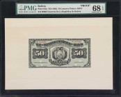 BOLIVIA. Lot of (2). Tesoreria de la Republica de Bolivia. 50 Centavos, 1902. P-91fp & 91bp. Front & Back Proofs. PMG Gem Uncirculated 66 EPQ & Superb...