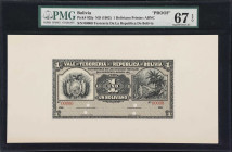 BOLIVIA. Lot of (2). Tesoreria de la Republica de Bolivia. 1 Boliviano, 1902 & ND (1902). P-92fp & 92bp. Front & Back Proofs. PMG Superb Gem Uncircula...