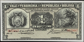 BOLIVIA. Tesoreria de la Republica de Bolivia. 1 Boliviano, 1902. P-92a. About Uncirculated to Uncirculated.

Estimate: $100.00- $150.00