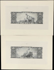 BRAZIL. Lot of (2). Tesouro Nacional. 20 & 50 Cruzeiros, ND (1943). P-136bp & 137bp. Back Proofs. Uncirculated.

Estimate: $150.00- $300.00