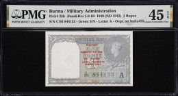 BURMA. Lot of (3). Military Administration of Burma. 1 Rupee, 1940 (ND 1945). P-25b. Jhun&Rez 5.9.1B. Consecutive. PMG Choice Extremely Fine 45 EPQ.
...