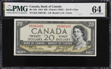 CANADA. Bank of Canada. 20 Dollars, 1954. BC-33b. PMG Choice Uncirculated 64.
Devil's Face. Beattie-Coyne signature combination.

Estimate: $100.00...