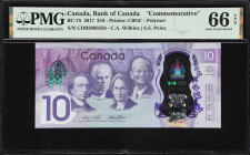 CANADA. Lot of (2). Bank of Canada. 10 Dollars, 2017. BC-75. Commemorative. PMG Gem Uncirculated 66 EPQ & Superb Gem Uncirculated 67 EPQ.

Estimate:...