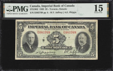 CANADA. Imperial Bank of Canada. 5 Dollars, 1939. CH #375-24-02. PMG Choice Fine 15.

Estimate: $60.00- $120.00