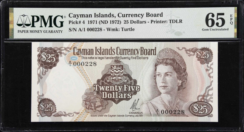 CAYMAN ISLANDS. Lot of (4). Cayman Islands Currency Board. 1, 5, 10 & 25 Dollars...