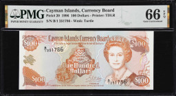 CAYMAN ISLANDS. Cayman Islands Currency Board. 100 Dollars, 1996. P-20. PMG Gem Uncirculated 66 EPQ.

Estimate: $150.00- $250.00