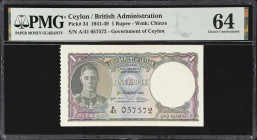 CEYLON. Lot of (3). Government of Ceylon. 1 Rupee, 1943-46. P-34. PMG Choice Extremely Fine 45 to Choice Uncirculated 64.

Estimate: $150.00- $250.0...