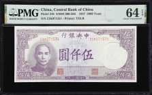 CHINA--REPUBLIC. Central Bank of China. 5000 Yuan, 1947. P-310. S/M#C300-305. PMG Choice Uncirculated 64 EPQ.

Estimate: $100.00- $200.00