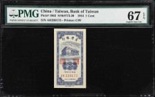CHINA--TAIWAN. Bank of Taiwan. 1 Cent, 1954. P-1963. S/M#T73-20. PMG Superb Gem Uncirculated 67 EPQ.

Estimate: $50.00- $100.00