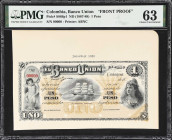 COLOMBIA. Lot of (3). Banco de la Republica & Banco Union. 1 Peso & 1 Peso Oro, 1882-1969 & ND (1887-88). P-404d, S866p1 & S866p2. PMG About Uncircula...