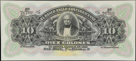 COSTA RICA. Lot of (2). Banco Anglo Costarricense. 10 & 20 Colones, ND (1903-17). P-S123rs & S124s3. Remainder, Specimen. PMG Choice Uncirculated 64....
