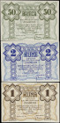CROATIA. Lot of (3). 50 Banica, 1 & 2 Kuna, 1942. P-Unlisted. About Uncirculated to Uncirculated.
Zagreb city money. Complete set.

Estimate: $100....