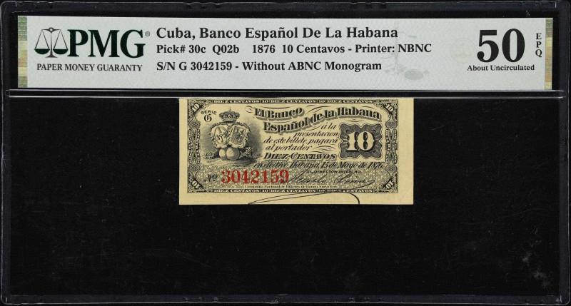 CUBA. Lot of (2). Banco Espanol de la Habana. 5 & 10 Centavos, 1872-76. P-29a & ...