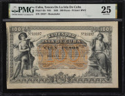 CUBA. Tesoro de la Isla de Cuba. 100 Pesos, 1891. P-43r. Remainder. PMG Very Fine 25.
PMG Comments "Pinholes."

Estimate: $200.00- $400.00
