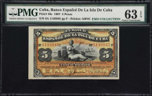 CUBA. Banco Espanol de la Isla de Cuba. 5 Pesos, 1897. P-48c. PMG Choice Uncirculated 63 EPQ.

Estimate: $200.00- $400.00