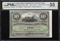 CUBA. Lot of (3). Banco Espanol de la Isla de Cuba. 10 Pesos, 1896. P-49a & 49d. W05c-5d/6d & X05a-7d/5b. PMG About Uncirculated 50 to Choice About Un...