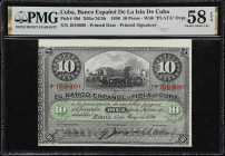 CUBA. Lot of (3). Banco Espanol de la Isla de Cuba. 10 Pesos, 1896. P-49d. PMG About Uncirculated 55 NET to Choice About Uncirculated 58 EPQ. Note Una...