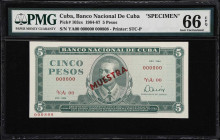 CUBA. Lot of (4). Banco Nacional de Cuba. 5 Pesos, 1984-87. P-103cs. Specimens. PMG Gem Uncirculated 66 EPQ.

Estimate: $150.00- $300.00