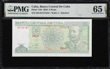 CUBA. Lot of (4). Banco Central de Cuba. 5 & 10 Pesos, 2002-19. P-116g, 116t & 117e. PMG Gem Uncirculated 65 EPQ & Gem Uncirculated 66 EPQ.

Estimat...