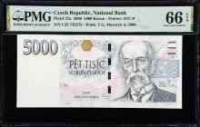 CZECH REPUBLIC. Ceska Narodni Banka. 5000 Korun, 2009. P-27a. PMG Gem Uncirculated 66 EPQ.

Estimate: $300.00- $500.00
