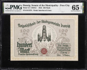 DANZIG. Verwaltung der Stadtgemeinde Danzig. 100 Mark, 1922. P-13. CM#G1. PMG Gem Uncirculated 65 EPQ.

Estimate: $300.00- $400.00