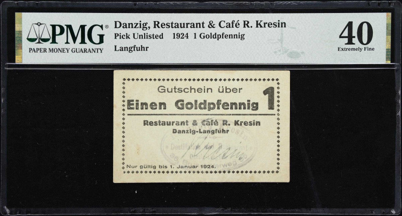 DANZIG. Lot of (2). City Bank of Zoppot & Restaurant & Cafe R. Kresin. 1 & 210 G...