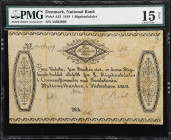 DENMARK. Nationalbanken i Kiobenhavn. 1 Rigsbankdaler, 1819. P-A53. PMG Choice Fine 15 Net. Repaired, Annotation.
PMG Comments "Repaired, Annotations...