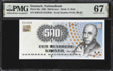DENMARK. Danmarks Nationalbank. 500 Kroner, 2003. P-63a. PMG Superb Gem Uncirculated 67 EPQ.

Estimate: $200.00- $400.00