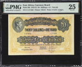 EAST AFRICA. East African Currency Board. 20 Shillings = 1 Pound, 1950. P-30b. PMG Very Fine 25.
Nairobi. Serial number U/4 37466. Dated September 1s...