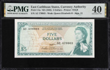 EAST CARIBBEAN STATES. East Caribbean Currency Authority. 5 Dollars, ND (1965). P-14a. PMG Extremely Fine 40.

Estimate: $100.00- $200.00