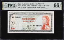 EAST CARIBBEAN STATES. East Caribbean Currency Authority. 100 Dollars, ND (1965). P-16n. PMG Gem Uncirculated 66 EPQ.
Gem $100 from the East Caribbea...