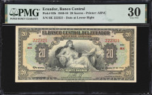 ECUADOR. Banco Central del Ecuador. 20 Sucres, 1942. P-93b. PMG Very Fine 30.
Date at lower right August 27th, 1942.

Estimate: $150.00- $300.00