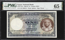 EGYPT. National Bank of Egypt. 1 Pound, 1940. P-22c. PMG Gem Uncirculated 65 EPQ.
Dated November 25th, 1940.

Estimate: $200.00- $400.00