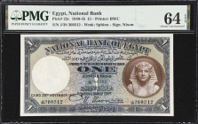 EGYPT. National Bank of Egypt. 1 Pound, 1940. P-22c. PMG Choice Uncirculated 64 EPQ.
Dated November 25th, 1940.

Estimate: $150.00- $300.00