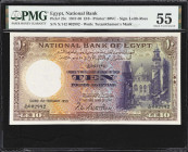EGYPT. National Bank of Egypt. 10 Pounds, 1950. P-23c. PMG About Uncirculated 55.
Dated February 15th, 1950.

Estimate: $200.00- $400.00