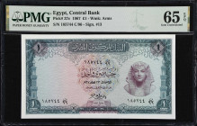 EGYPT. Central Bank of Egypt. 1 Egyptian Pound, 1967. P-37c. PMG Gem Uncirculated 65 EPQ.

Estimate: $50.00- $75.00