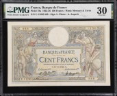 FRANCE. Lot of (2). Banque de France. 100 Francs, 1924-41. P-78a & 94. PMG Very Fine 30 & Choice Uncirculated 64.
Dated October 13th, 1924 and March ...