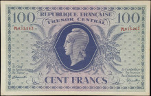 FRANCE. Tresor Central. 100 Francs, 1943. P-105. Very Fine.
Issued in Corsica.

Estimate: $100.00- $200.00
