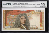 FRANCE. Banque de France. 500 Nouveaux Francs, 1963. P-145a. PMG About Uncirculated 55.
Dated September 5th, 1963. Watermark of A. Bejart. Signature ...