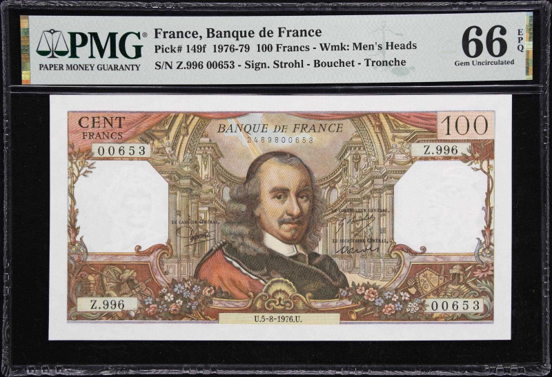 FRANCE. Banque de France. 100 Francs, 1976. P-149f. PMG Gem Uncirculated 66 EPQ....