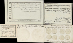 FRANCE. Lot of (5). Mixed Banks. Mixed Denomination, ND. P-Unlisted.
Various French local issues and two 18th century playing cards with coin impress...