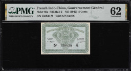 FRENCH INDO-CHINA. Gouvernement General. 5 Cents, ND (1942). P-88a. SB521a1. PMG Uncirculated 62.

Estimate: $100.00- $200.00