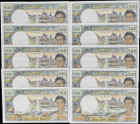 FRENCH PACIFIC TERRITORIES. Lot of (10). Institut d'Emission d'Outre-Mer. 500 Francs, ND (1990-2012). P-1g. Consecutive. About Uncirculated to Uncircu...